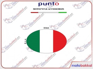 Elips İtalyan Bayrak Punto Sticker Çıkartma