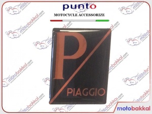 Piaggio Punto Amblem Ön Panel Logo Tırnaklı Geçme Üzerine Yapışan Tip siyah-Oranj