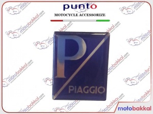 Piaggio Punto Amblem Ön Panel Logo Tırnaklı Geçme Üzerine Yapışan Tip Gece mavi-Gümüş
