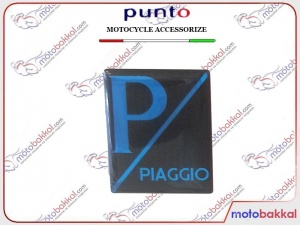 Piaggio Punto Amblem Ön Panel Logo Tırnaklı Geçme Üzerine Yapışan Tip Siyah - Mavi