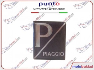 Piaggio Punto Amblem Ön Panel Logo Tırnaklı Geçme Üzerine Yapışan Tip Siyah - Gümüş