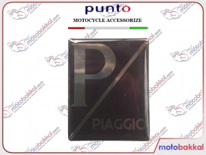 Piaggio Punto Amblem Ön Panel Logo Tırnaklı Geçme Üzerine Yapışan Tip Siyah-Metalik Gri